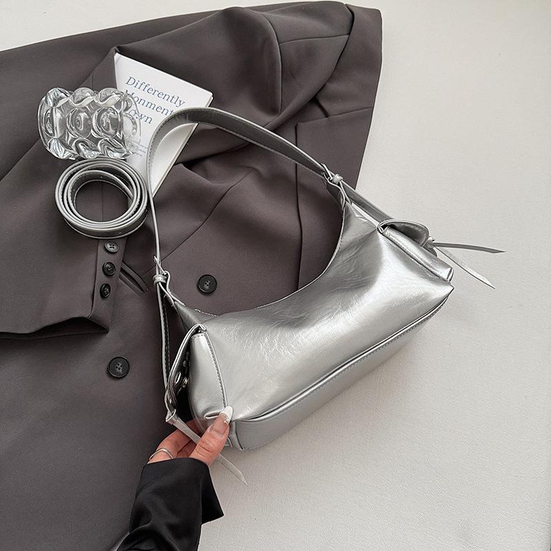 Textured retro commuter trendy shoulder bag women's summer new fashionable Spice Girl style underarm dumpling bag