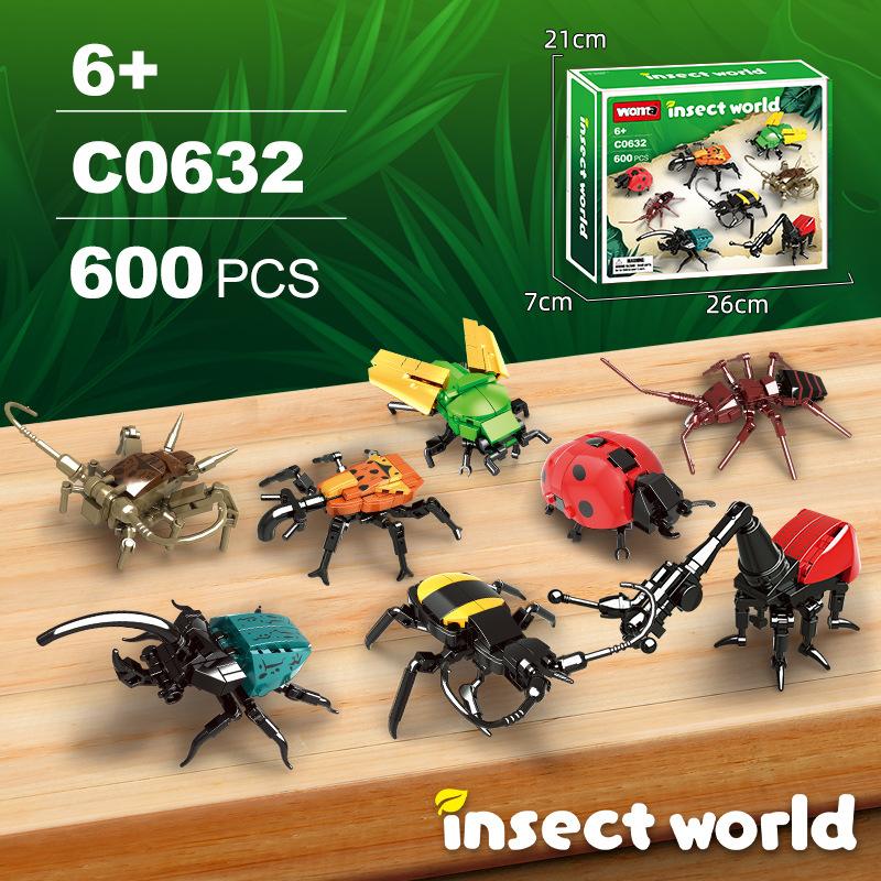 Building Block Insects Animal Model Small Particles Enlightenment Assembly Children'S Toys Boys Puzzle Gifts