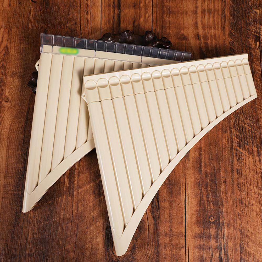 18 Rohre Panflöte ABS-Harz C-Ton Leicht zu lernen Panflöte Musikinstrument Kindergeschenk für Anfänger mit Aufbewahrungstasche