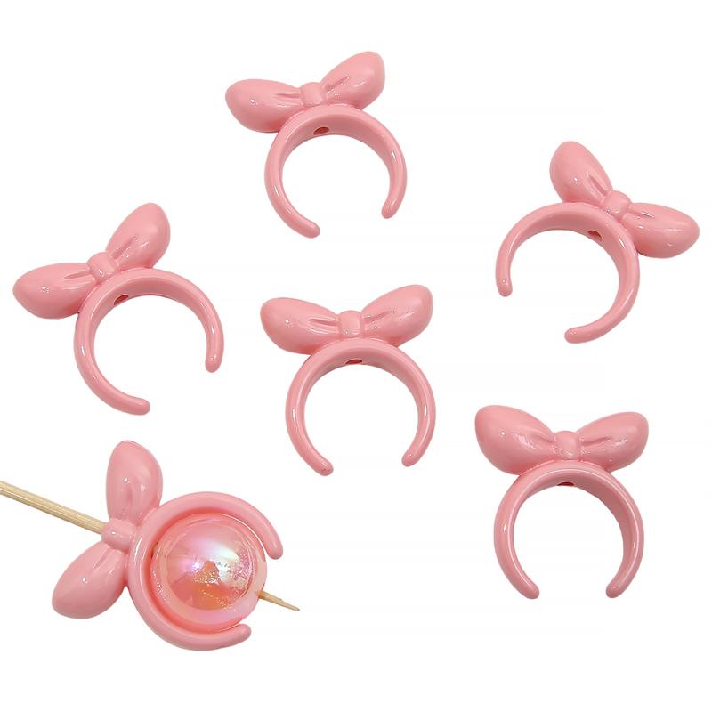 

4 шт. 25 мм акриловые бусины с бантиком в виде кролика, подвески для ожерелья, брелок, сделай сам, изготовление ювелирных изделий 25*27mm 4pcs/pack