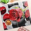 Decorative Glass Chopping and Serving Boards Red Rose 2x30x52 cm