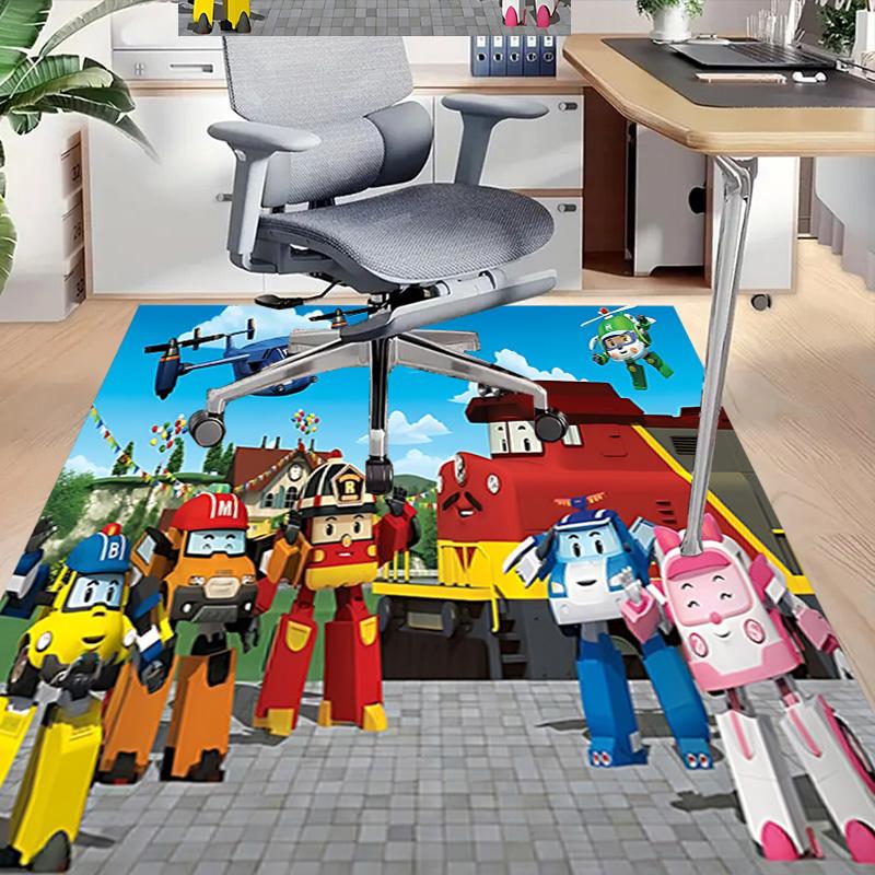 1pc Robotic Friends Adventure Carpet for Playroom Bedroom Living Room Sofa Home Decor,kids Game Area Rug Non-slip Floor Mat Y730157