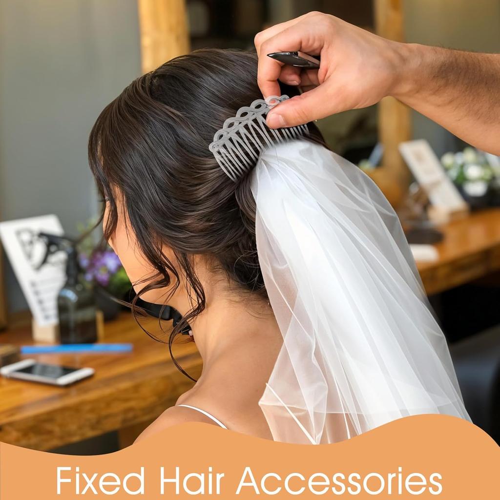 6 Pcs French Hair Combs for Women – Black & White Resin Hair Combs, Decorative Side Combs for Twists, Updos, and Styling Accessories