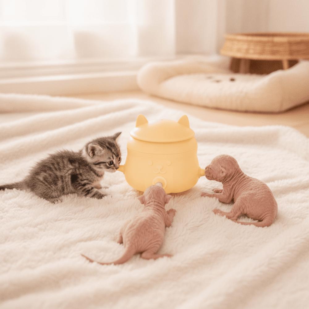 Silicone Kitten Nipple Feeder Anti-Slip Pet Milk Feeder Dog Drinking Bottle Pet Feeding