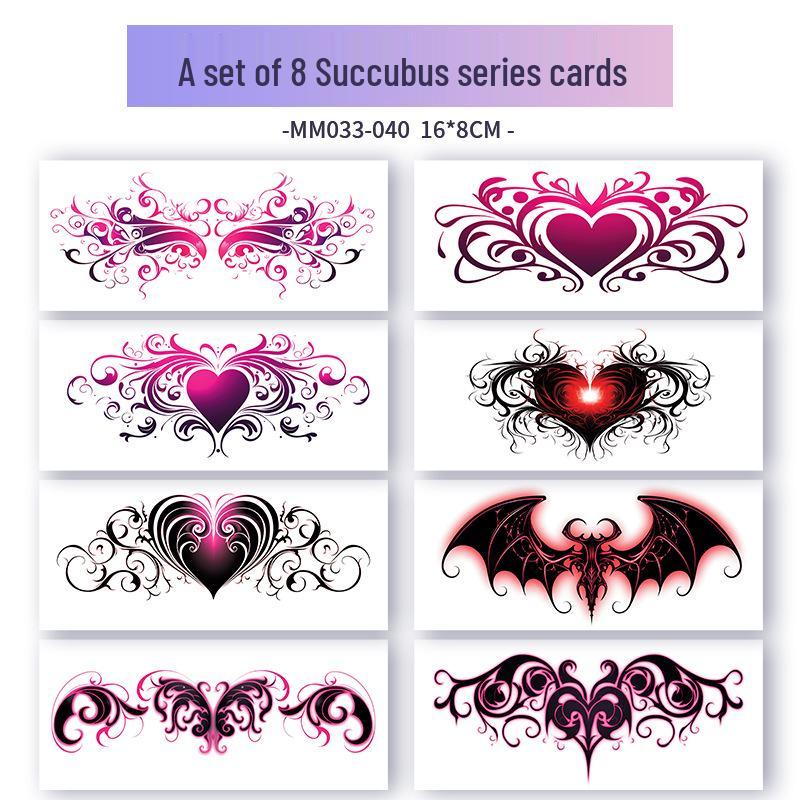 

Colorful Waterproof Sexy Succubus Tattoo Stickers for Intimate Areas - Non-Reflective & Sweatproof 8*16CM