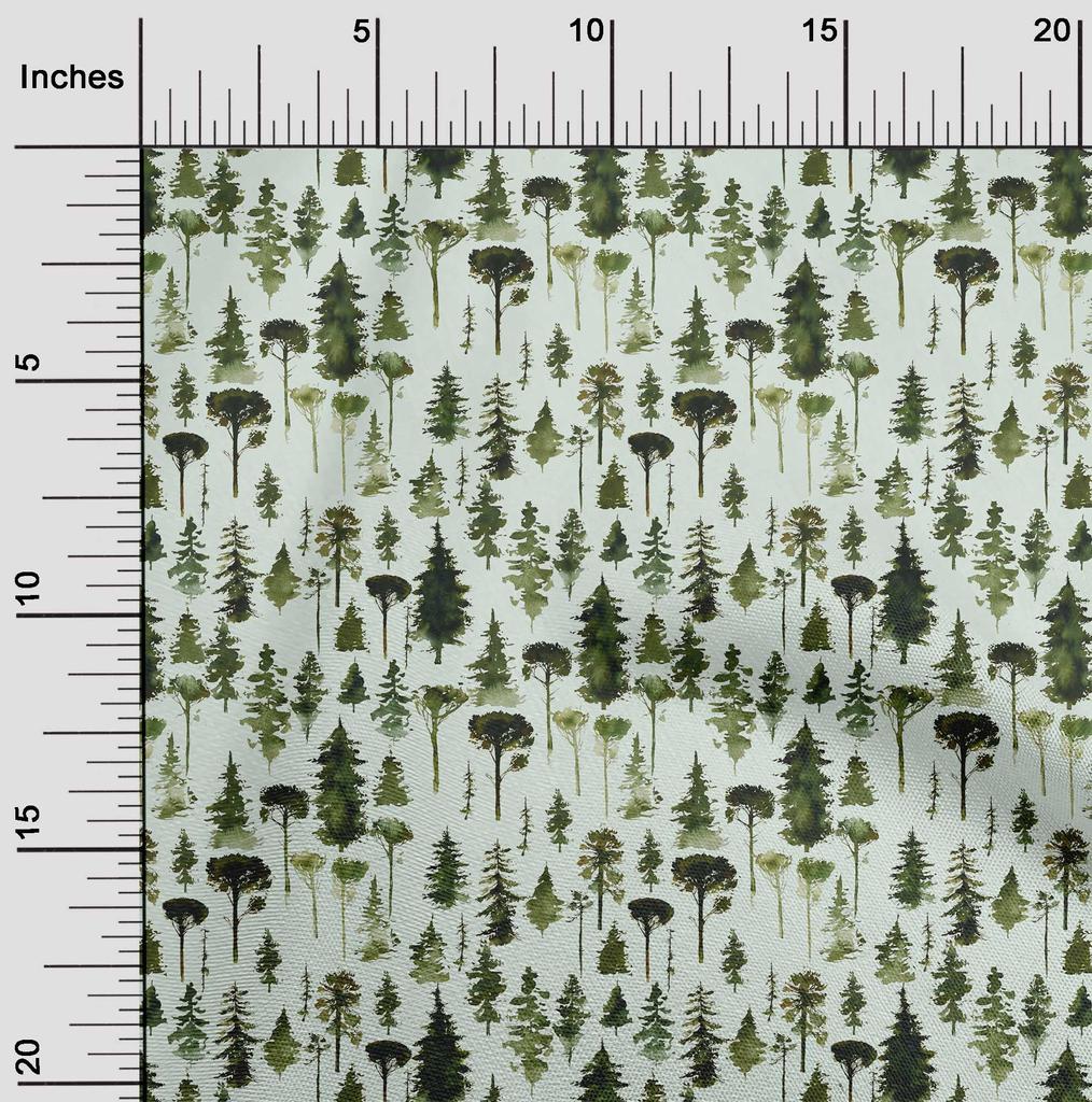 oneOone Cotton Flex Dark Green Fabric Tree Craft Projects Decor Fabric Printed By The Yard 40 Inch