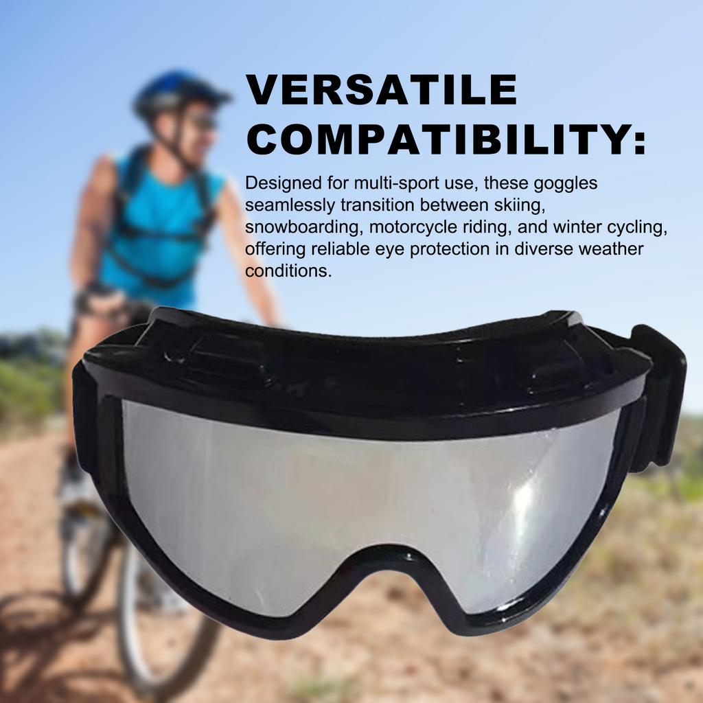 Motorcycle Ski Goggles for Men Women Windproof Sandproof with Interchangeable Lenses Protection Cycling Snow Sports Glasses