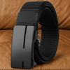 Adjustable Alloy Men Nylon Belt Texture Automatic Buckle Cloth Waistband Solid Color Durable Sturdy Cloth Belt Students