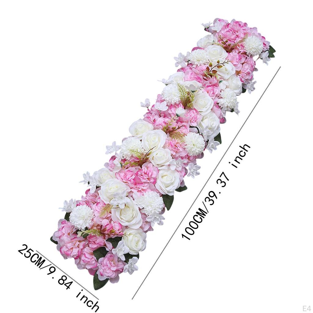 Artificial Rose Floral Panel for Table Centerpiece And Wedding Reception Silk Flower Decor