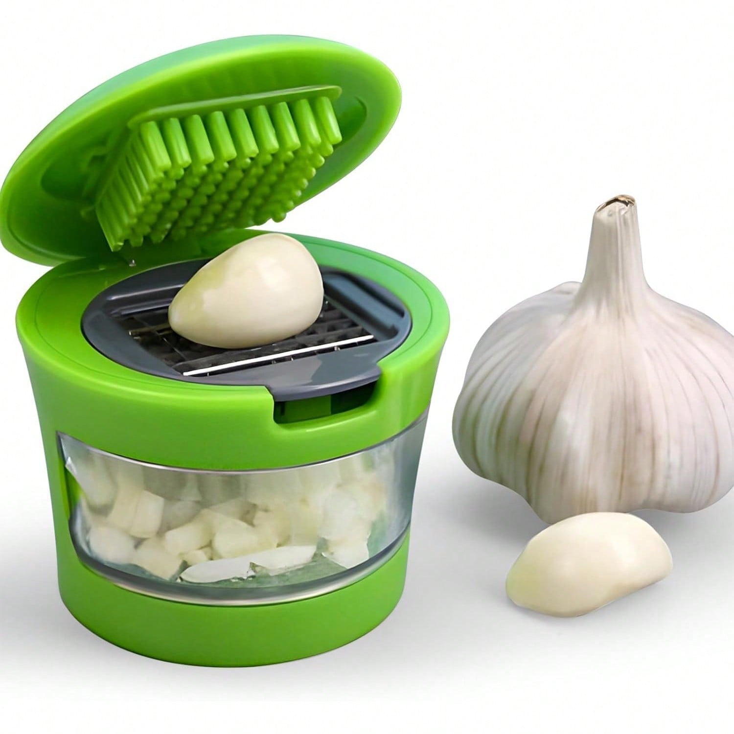 Garlic Chopper Mini, Hand Press Garlic Chopper, Garlic Mincer Tool, Garlic Peeler, Garlic Masher, Ingredient Spice Chopper