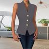 Women's Fashion Solid Color Commuting Button Vest Vest Top