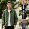 Windproof Athletic Sport Coats Men Windbreaker Jacket, Waterproof Stand Collar Coat, Casual Zip-up Lightweight Transitional Outerwear Jacket