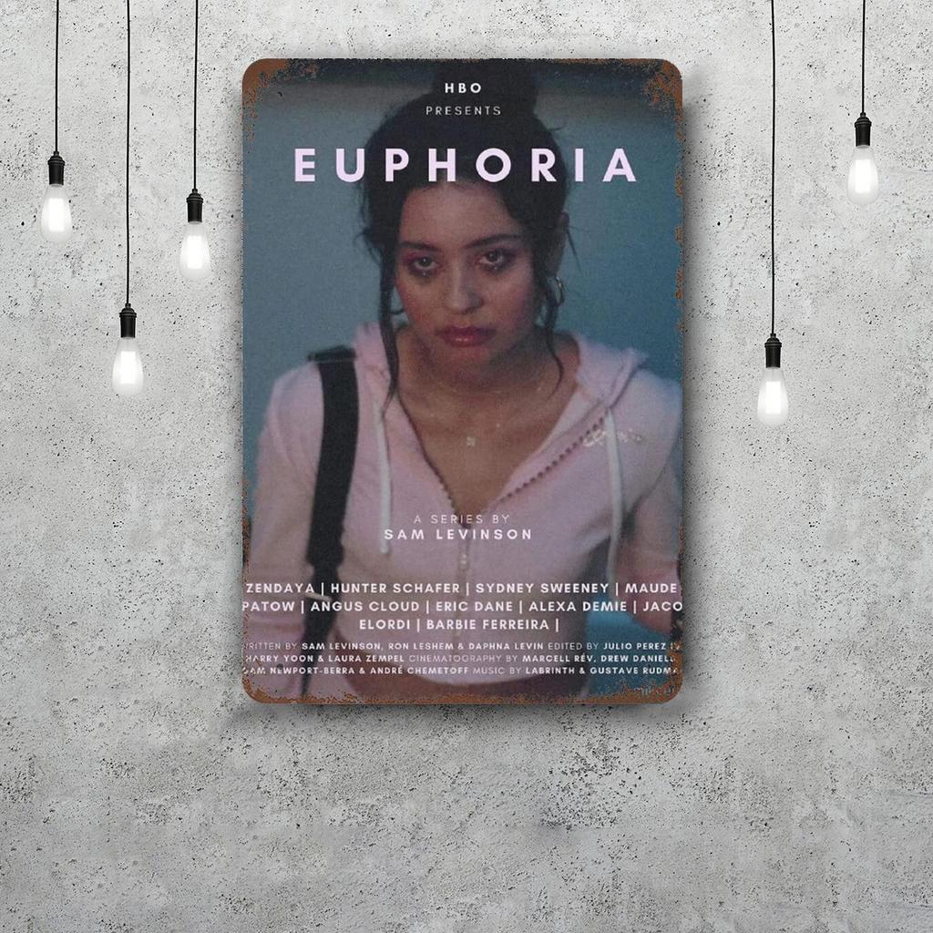euphoria TV drama Decor Poster Vintage Tin Sign Metal Sign Decorative Plaque for Pub Bar Man Cave Club Wall Decoration