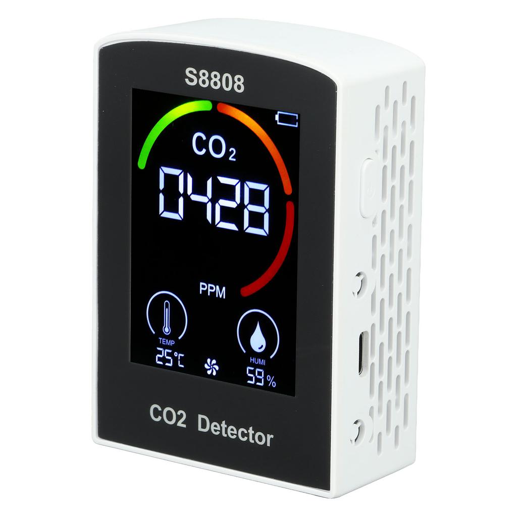CO2 Detector with Display Screen ABS Battery USB Charging Multi Function CO2 Monitor Meter for