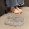 Crystal Women's Shoes Beach Flats Hollow Hole Shoes Breathable Jelly Shoes Mother Single Shoes Summer Sandals