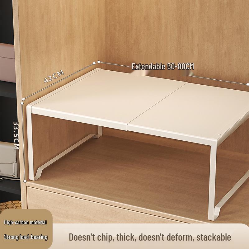 Organizador de Prateleira Retrátil para Guarda-Roupa em Aço Carbono