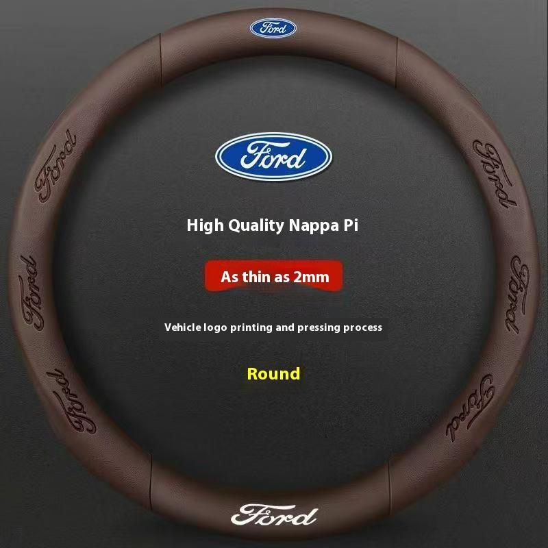 Car 3D Embossing Carbon Fiber Steering Wheel Cover Ford Mondeo F150 Fusion Mustang EXPLORER ESCAPE EDGE Fiesta Focus Kuga Ranger