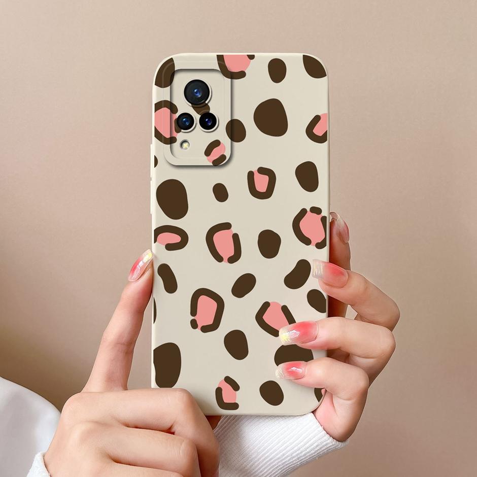 Phone Case For VIVO V21 4G 5G Cute Sweet Girls Cartoons High-quality Liquid Silicone Coque For VIVO V21 4G 5G New Design Funda