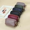 European-American Genuine Leather Coin Purse - Double Zipper, Large Capacity, Stylish Clutch