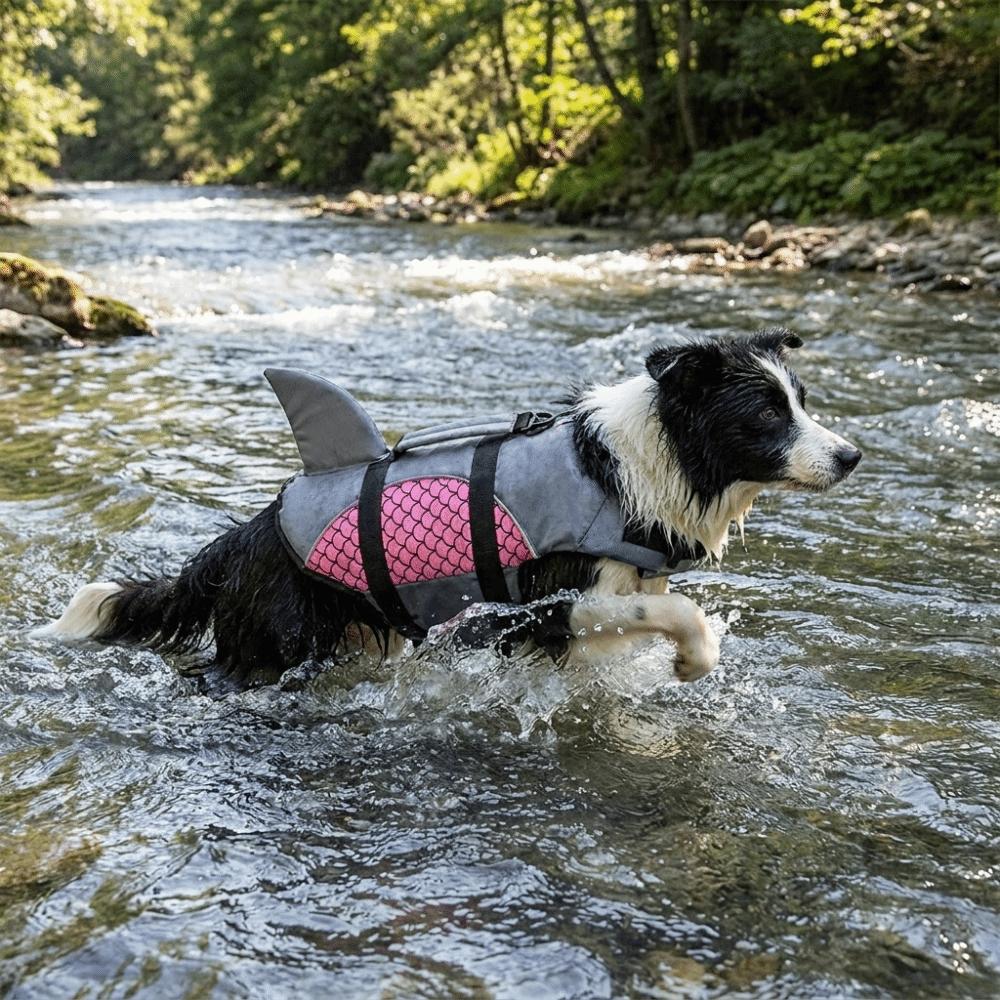 Shiny Scales Dog Life Jacket Strong Buoyancy Puppy Safety Vests Dog Swimming Suit  Pet Safety