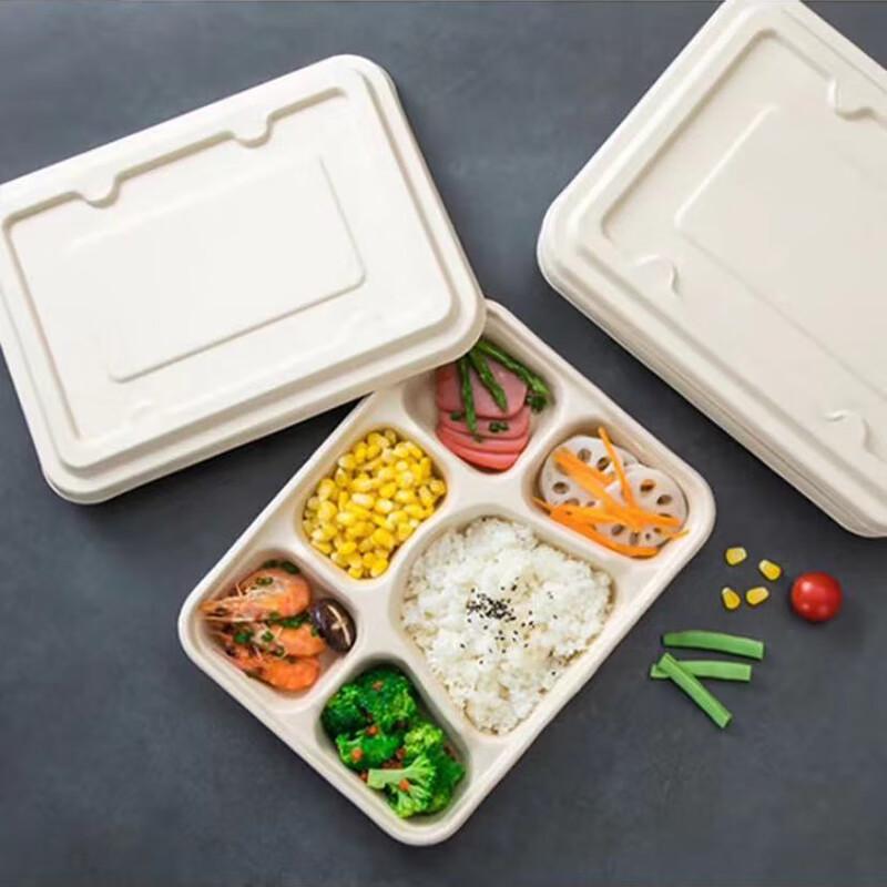 

Eco-Friendly 6-Compartment Biodegradable Meal Prep Containers