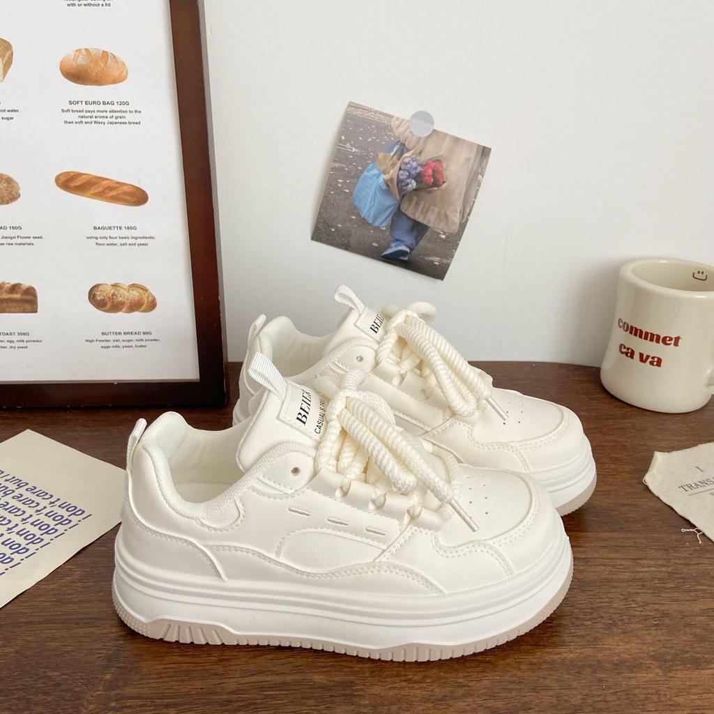 Milk fufu with skirt little white shoes women's 2025 new spring versatile chic shoes platform casual sneakers