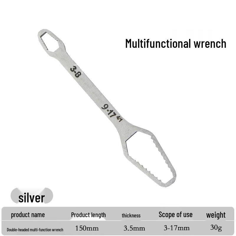 Multifunctional Self-Tightening Double-Ended Universal Wrench