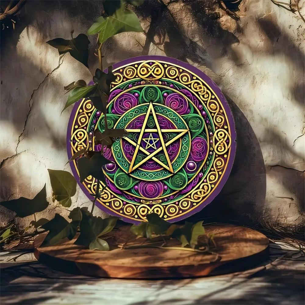 Rustic Hexagon Star Metal Wall Art 8x8 Inch Farmhouse Vintage Tin Sign For Bar Cafe Kitchen