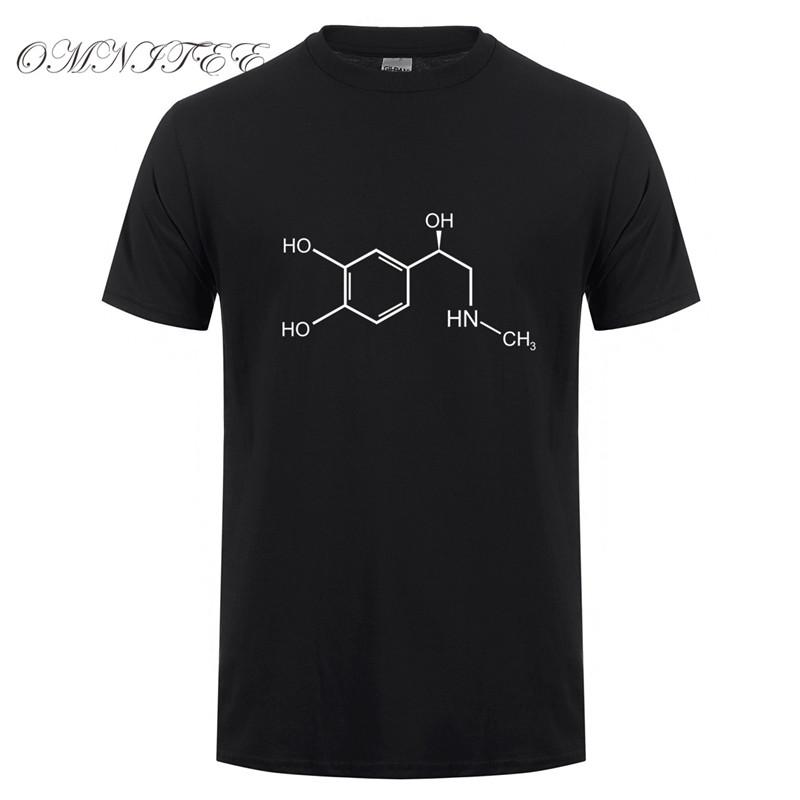 Omnitee New Adrenaline Molecular Formula T Shirt Unisex Tops Summer Style Short Sleeve Unisex Funny Epinephrine Tshirts Tee Ot572