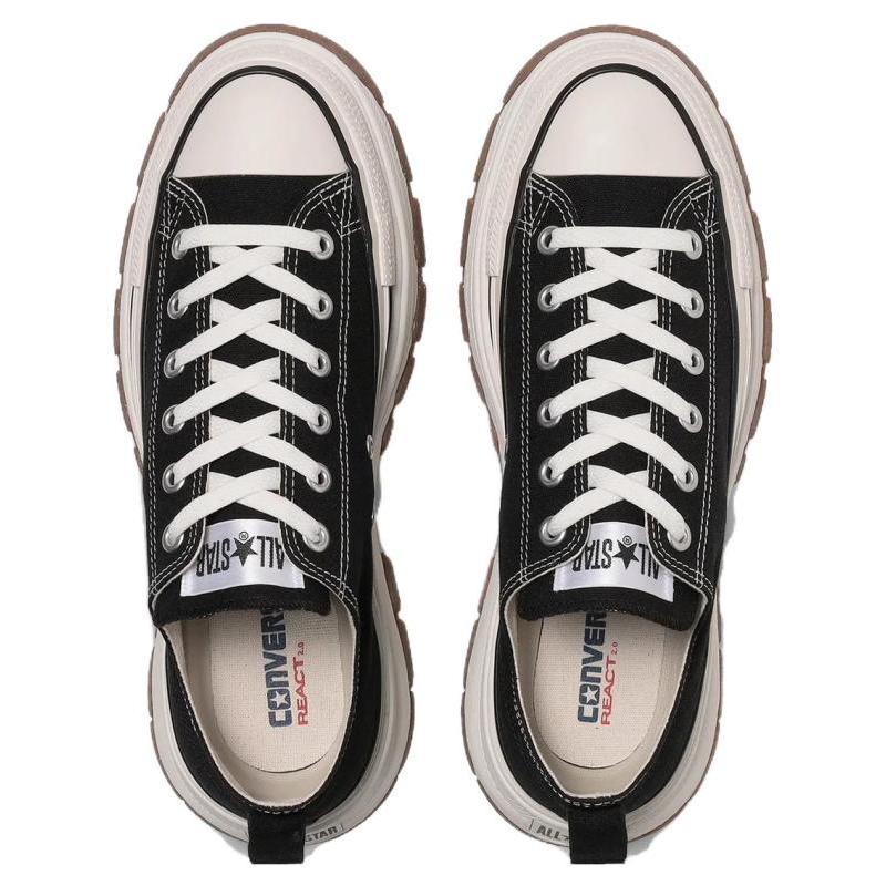 Converse All Star Trekwave Round-toe Lace-up Low-Top Canvas Shoes Unisex Black & White
