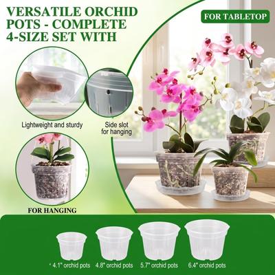 Plastic Slotted Planting Seedling Pot Transparent with Drainage Holes for Nursery and Gardening Use Durable Lightweight Container