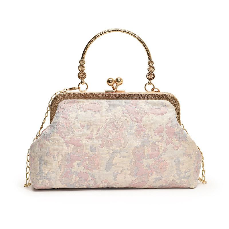 Chinese Style Handbag Embroidery Evening Bag Retro Single Shoulder Crossbody Bag Ladies Shell Bag