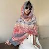 Creative Multicolor Sunscreen Shawls Long Style Seaside Holiday Dual-Use Scarves Dual-Use Design Beachwear Long Scarves Beach