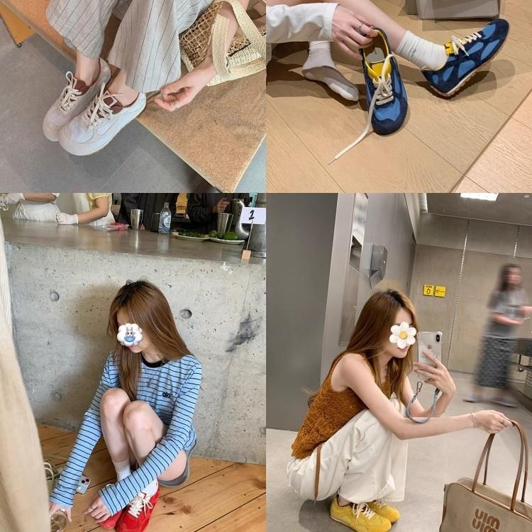 Grape mother studiolee height increase 3.5cm~ cute mango head fashionable lace-up casual style increase German training shoes