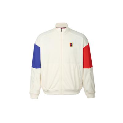 Court Heritage Fleece Zip-Up Stehkragen Langarmjacke Herrenjacken Hell-Elfenbein Mitternachtsblau Hell-Tiefrot FZ6926-110