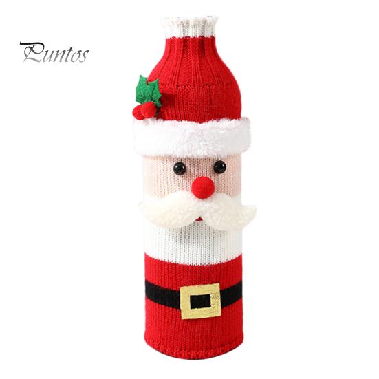 

Рукав для бутылки вина Санта-Клаус Снеговик Олень Дизайн Рукав для бутылки Вязаное украшение Свитер для бутылок вина для декора стола Xmas Santa Claus
