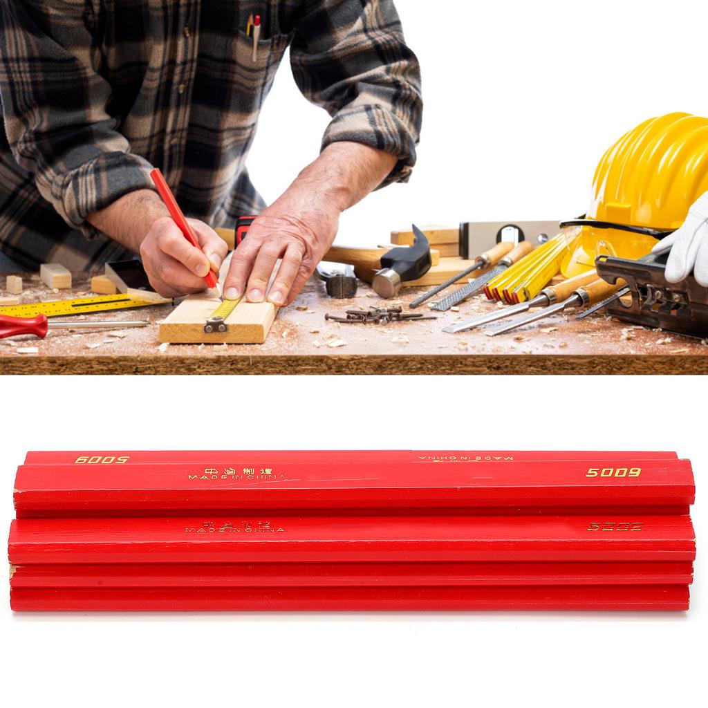 10Pcs Pine Wood Material Carpenter Pencils 170mm Builders Pencils for Carpenters and Builders