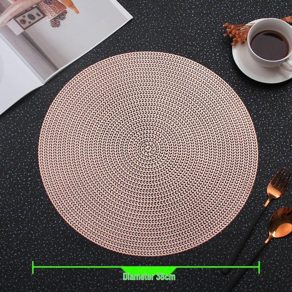 Pastorální kulatá podložka pod sklenici s motivem pšeničného klasu: Žáruvzdorná, proti opaření PVC stolní podložka pro restaurace a hotely.