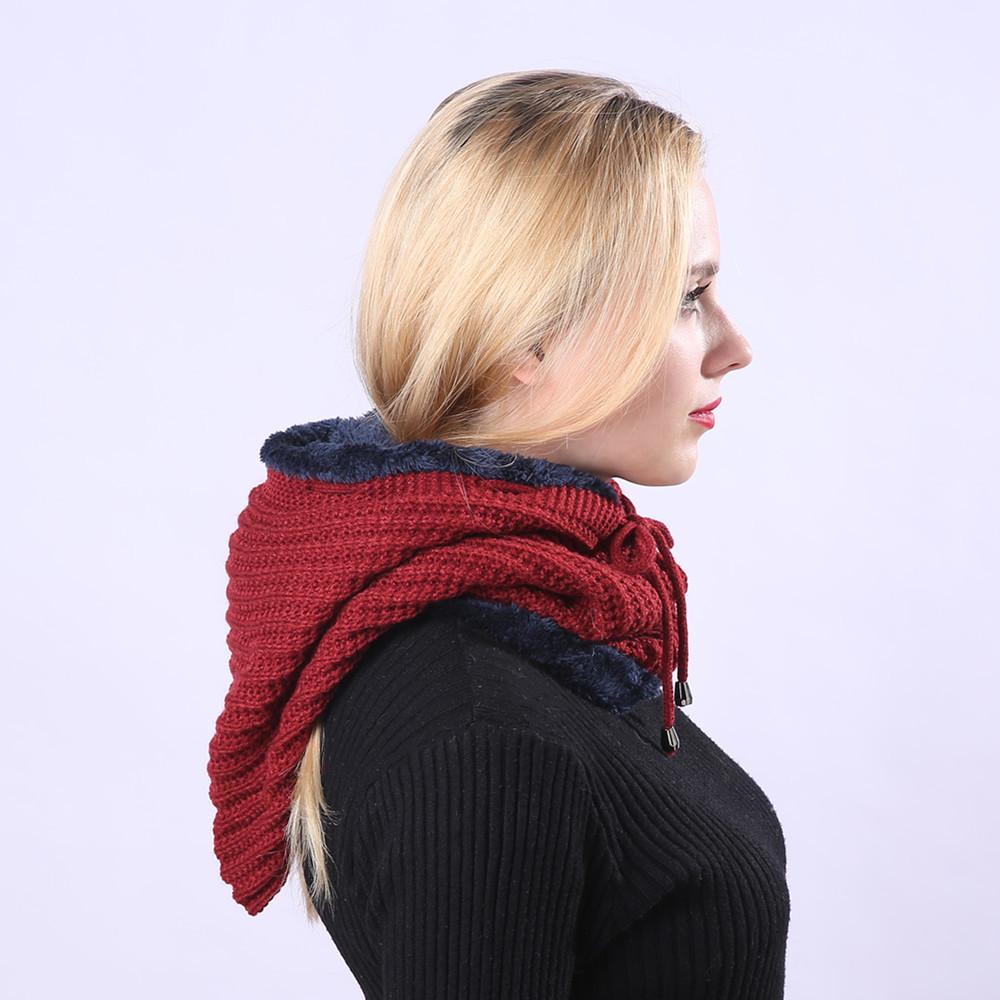 Women's Pullover Stripe One Piece Plush Thickened Riding Ear Protector Knitted Warm Hat