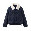 Women's Cotton Jacket Winter Chinese Style Cotton Coat with Spliced Wool Collar Thick Coat for Warmth Coats