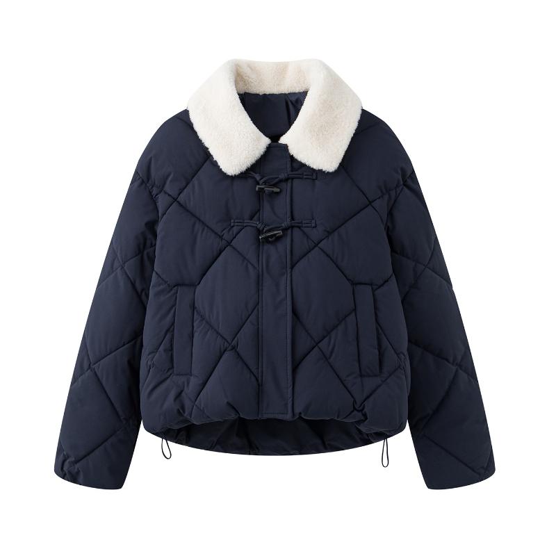 

Женская хлопковая куртка Зимнее хлопковое пальто в китайском стиле с отделкой из шерсти, Толстое пальто для тепла, Пальто XS чёрный