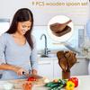 Wood Utensil Set Kitchen Cooking Utensil Set Practical Cookware Kit for Home Everyday Use Wood Spatula Soup Spoon Cooking Tool