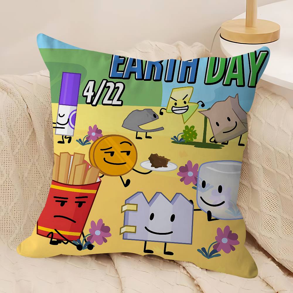 Cartoon B-BFDI Pillow Cover For Bedroom Room And Living Room Sofa Decorative Cushion Cover