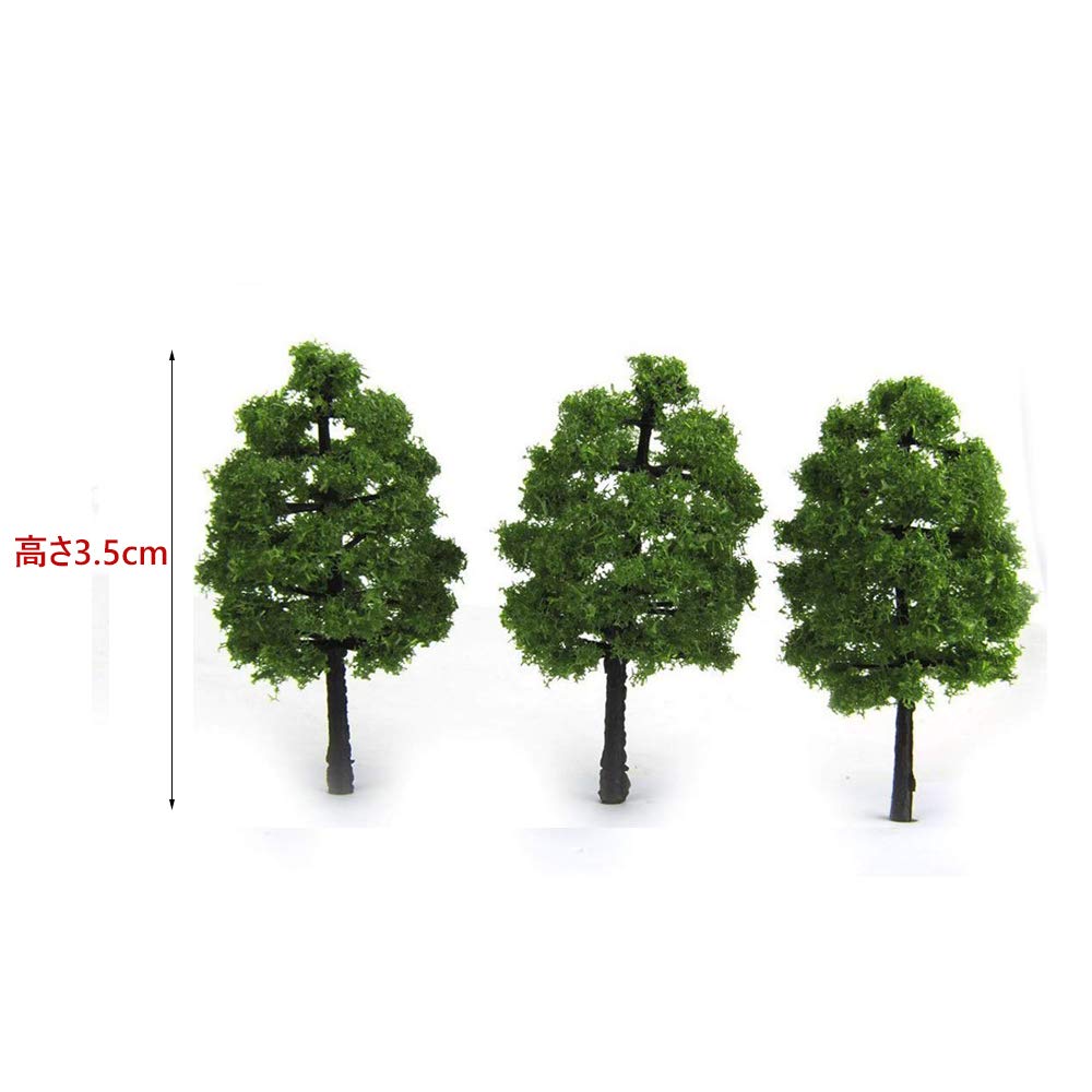 30 Trees for model N railway and architectural Dark green 3.5cm, pieces. railways, forests, gauge, dioramas, structures, models. color.