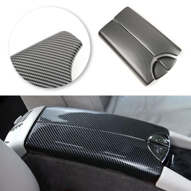 Car Center Console Lid panel Armrest Box Trim Carbon Fiber Texture For Mercedes Benz E class W211 2003 2004 2005 2006 2007 2008