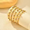 Elegant White Cubic Zircon Charm Bracelet,Women's Hollow Elliptical Handmade Chain Bracelet,Gold Color Stainless Steel Bracelets
