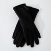 Soft Pu Leather Gloves Velvet Women Cycling Mittens Cute Winter Bow Suede Gloves  Autumn