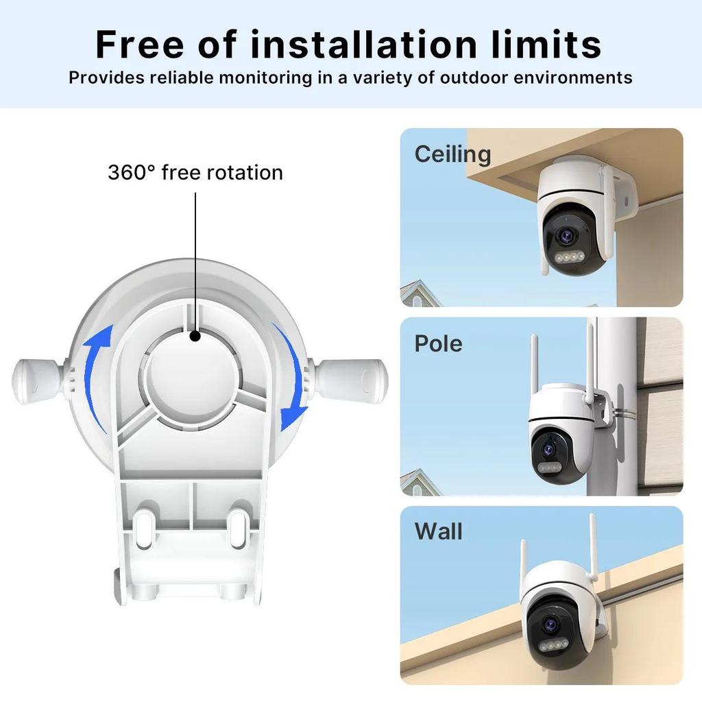 iCSee Single-Lens WiFi Home Camera: 360° Full-Color Night Vision for Smart Wireless Security