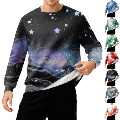 Herren Rundhals Fleecegefüttert Dick Warm Sweatshirt