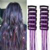 12 Pieces Laser Gold Hair Extensions 50cm , Metallic Rainbow Clip-in Hair Wefts, Shiny Synthetic Hair Strands for Party Festival